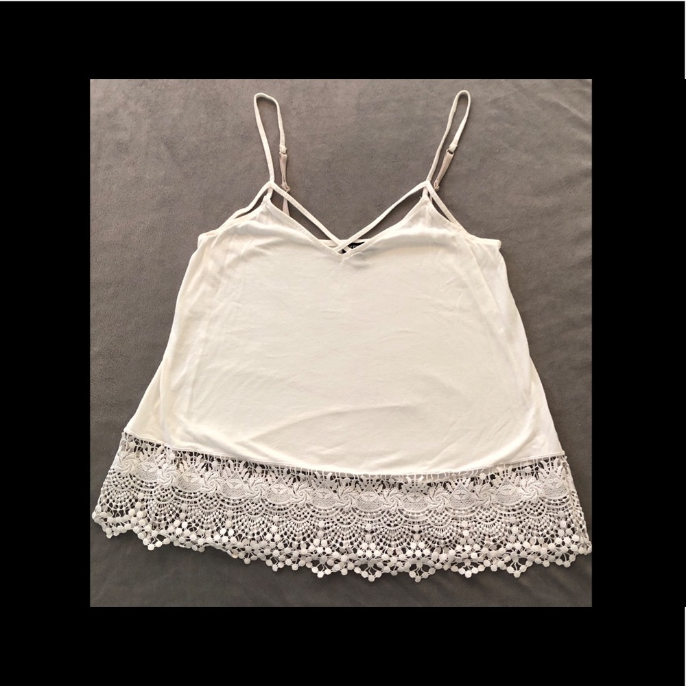 Express White Flowing tank top